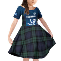 Custom Scotland Rugby Family Matching Off Shoulder Short Dress and Hawaiian Shirt Go Scottish Thistle