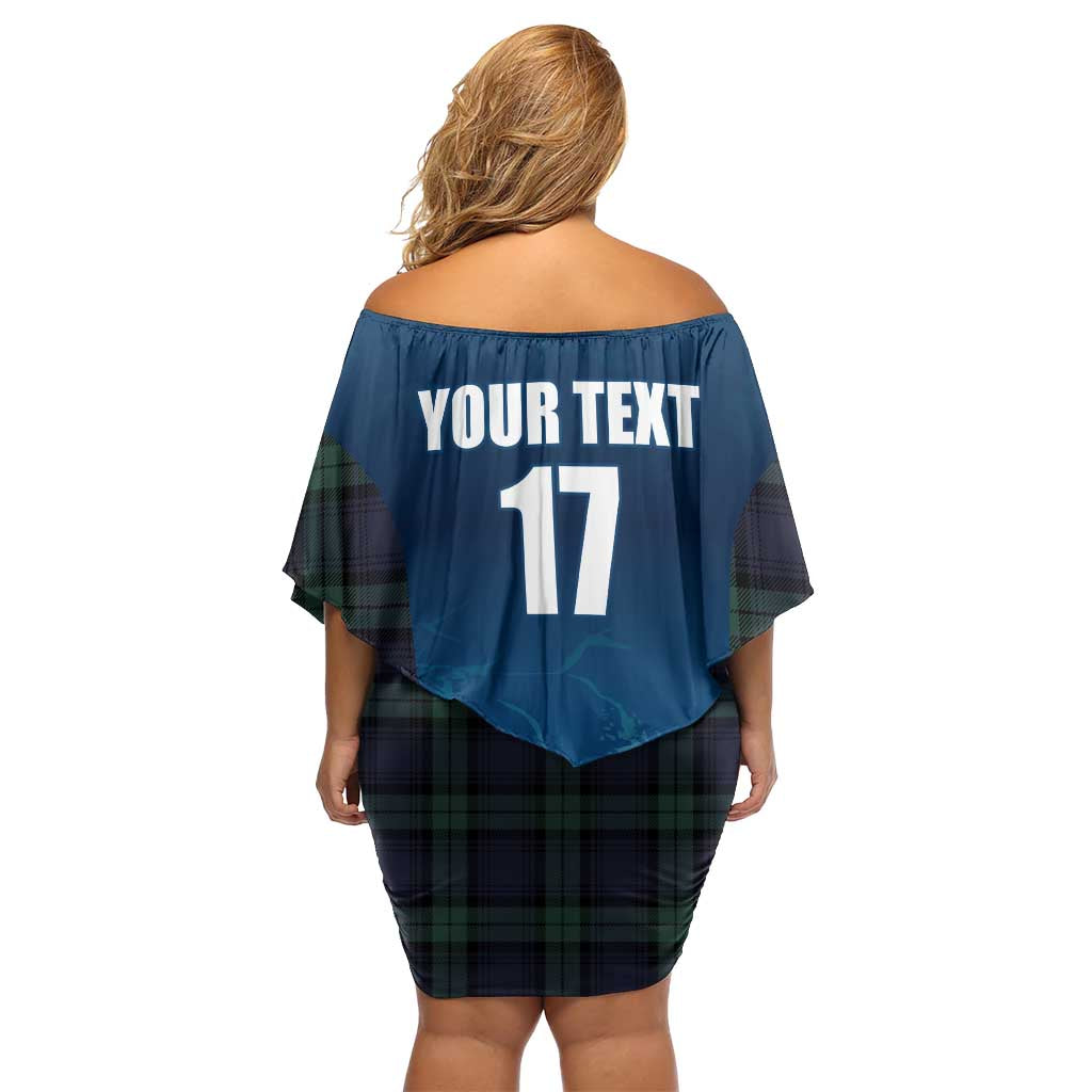 Custom Scotland Rugby Family Matching Off Shoulder Short Dress and Hawaiian Shirt Go Scottish Thistle