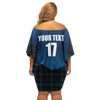 Custom Scotland Rugby Family Matching Off Shoulder Short Dress and Hawaiian Shirt Go Scottish Thistle
