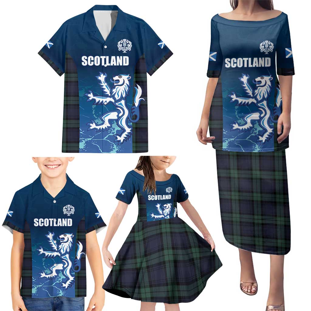 Custom Scotland Rugby Family Matching Puletasi and Hawaiian Shirt Go Scottish Thistle