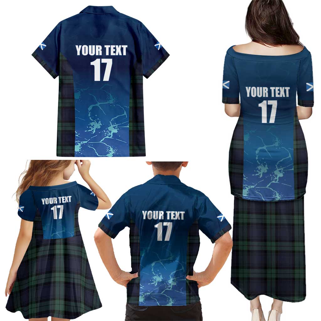 Custom Scotland Rugby Family Matching Puletasi and Hawaiian Shirt Go Scottish Thistle