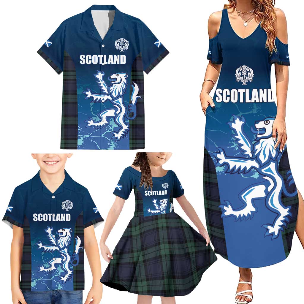 Custom Scotland Rugby Family Matching Summer Maxi Dress and Hawaiian Shirt Go Scottish Thistle