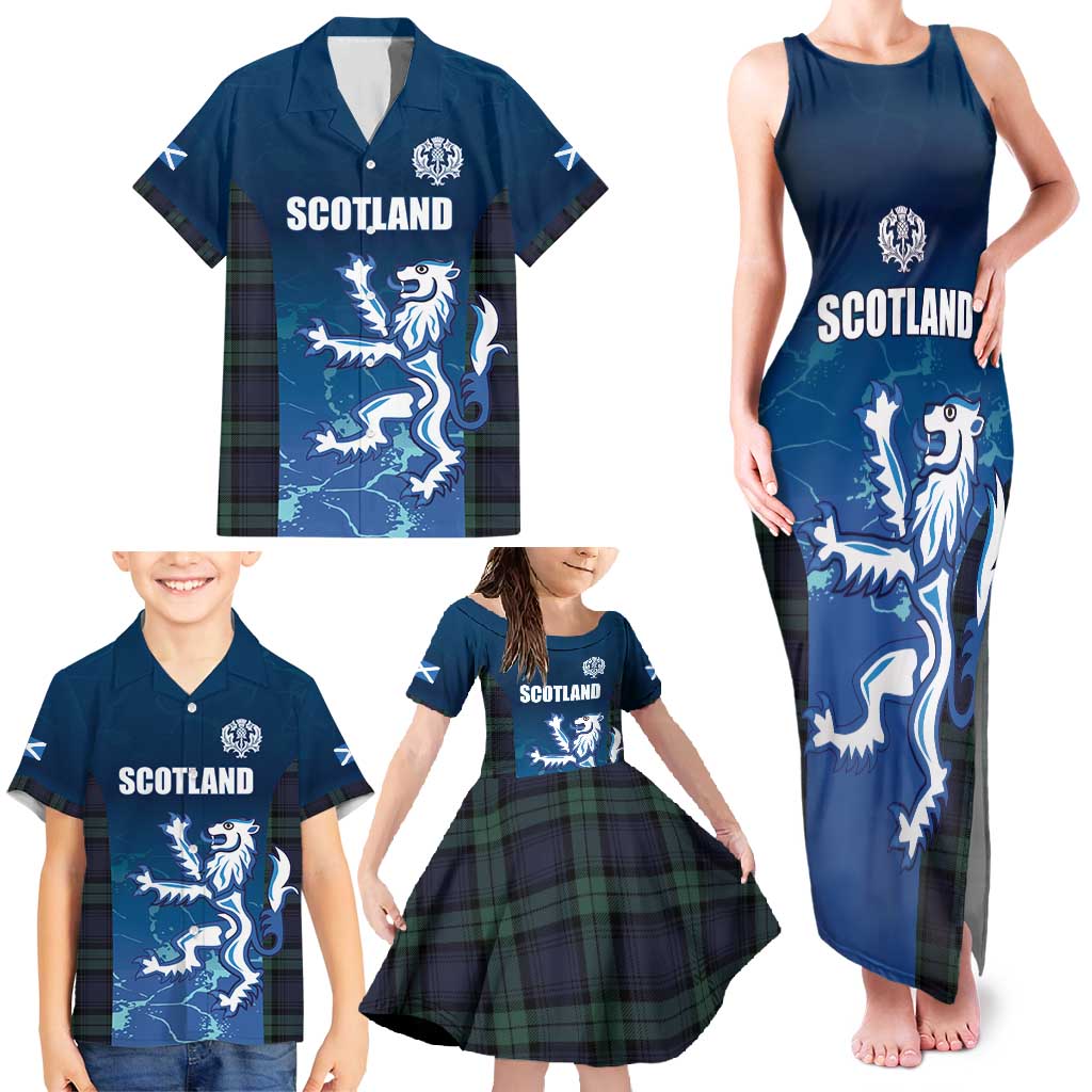 Custom Scotland Rugby Family Matching Tank Maxi Dress and Hawaiian Shirt Go Scottish Thistle