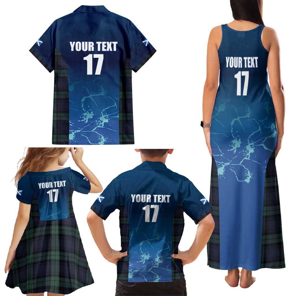 Custom Scotland Rugby Family Matching Tank Maxi Dress and Hawaiian Shirt Go Scottish Thistle