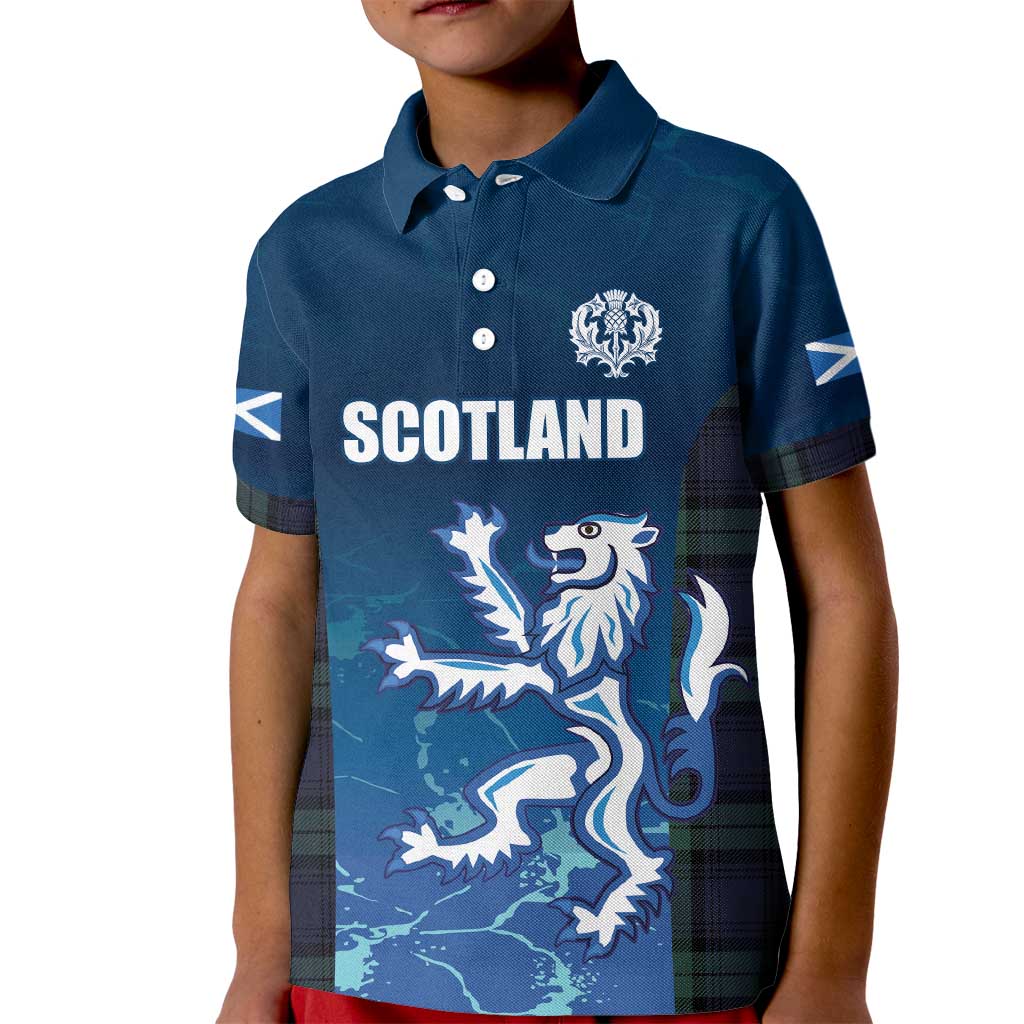 Custom Scotland Rugby Kid Polo Shirt Go Scottish Thistle