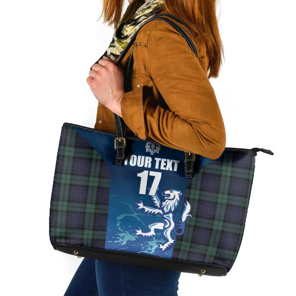Custom Scotland Rugby Leather Tote Bag Go Scottish Thistle
