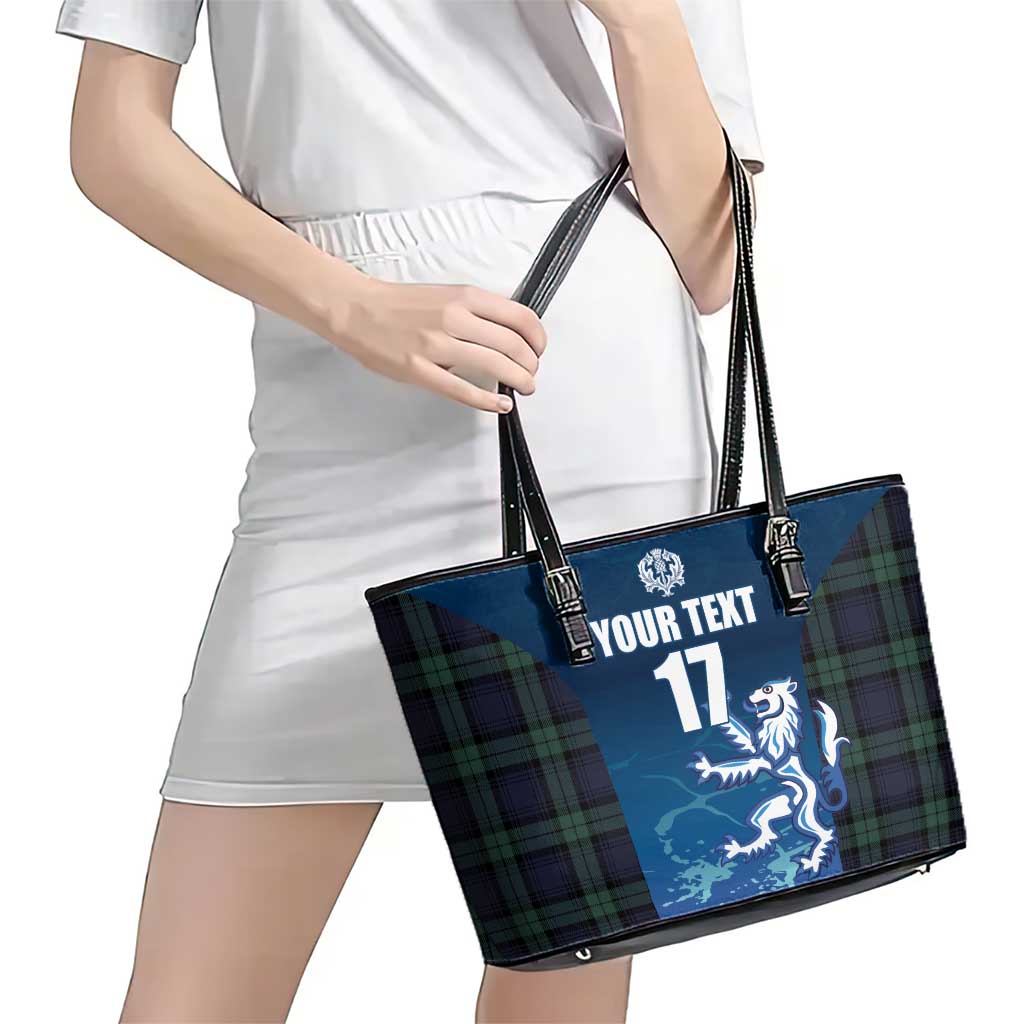Custom Scotland Rugby Leather Tote Bag Go Scottish Thistle