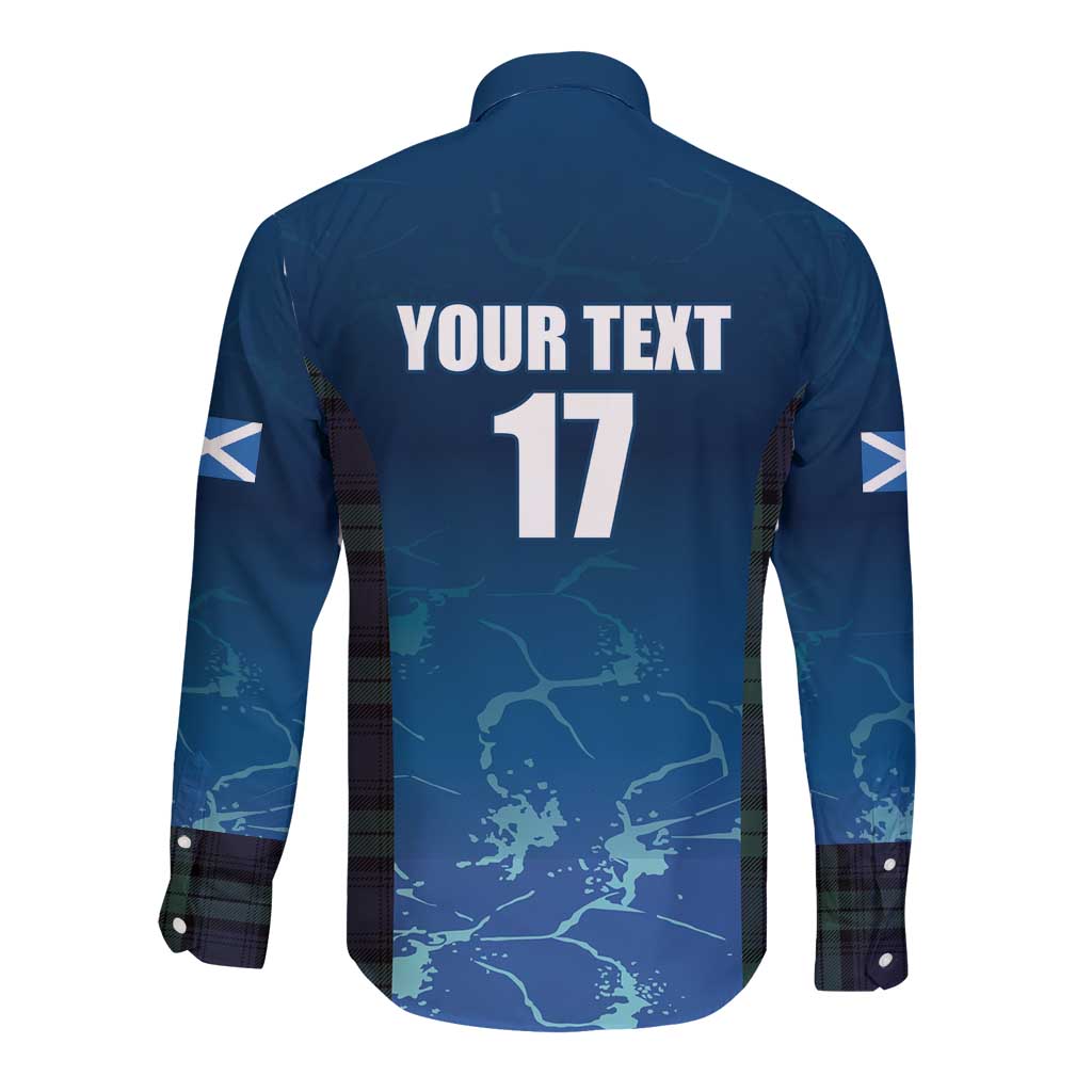 Custom Scotland Rugby Long Sleeve Button Shirt Go Scottish Thistle