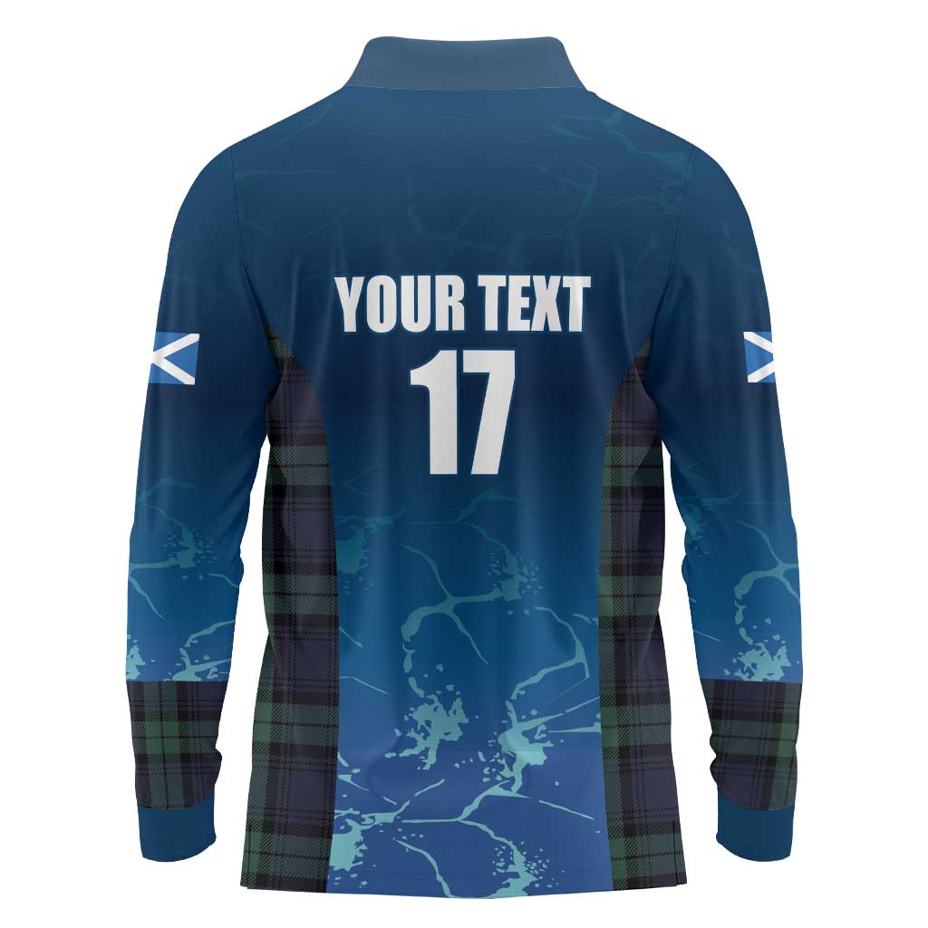 Custom Scotland Rugby Long Sleeve Polo Shirt Go Scottish Thistle