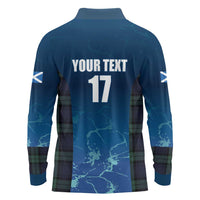 Custom Scotland Rugby Long Sleeve Polo Shirt Go Scottish Thistle