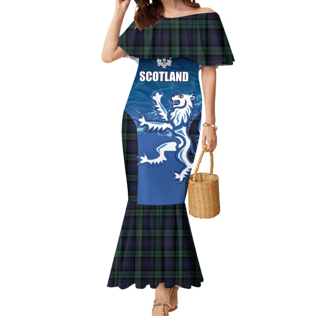 Custom Scotland Rugby Mermaid Dress Go Scottish Thistle