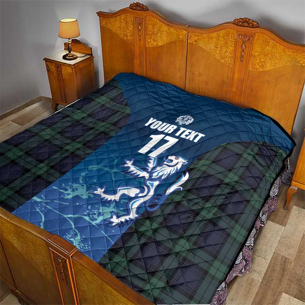 Custom Scotland Rugby Quilt Go Scottish Thistle