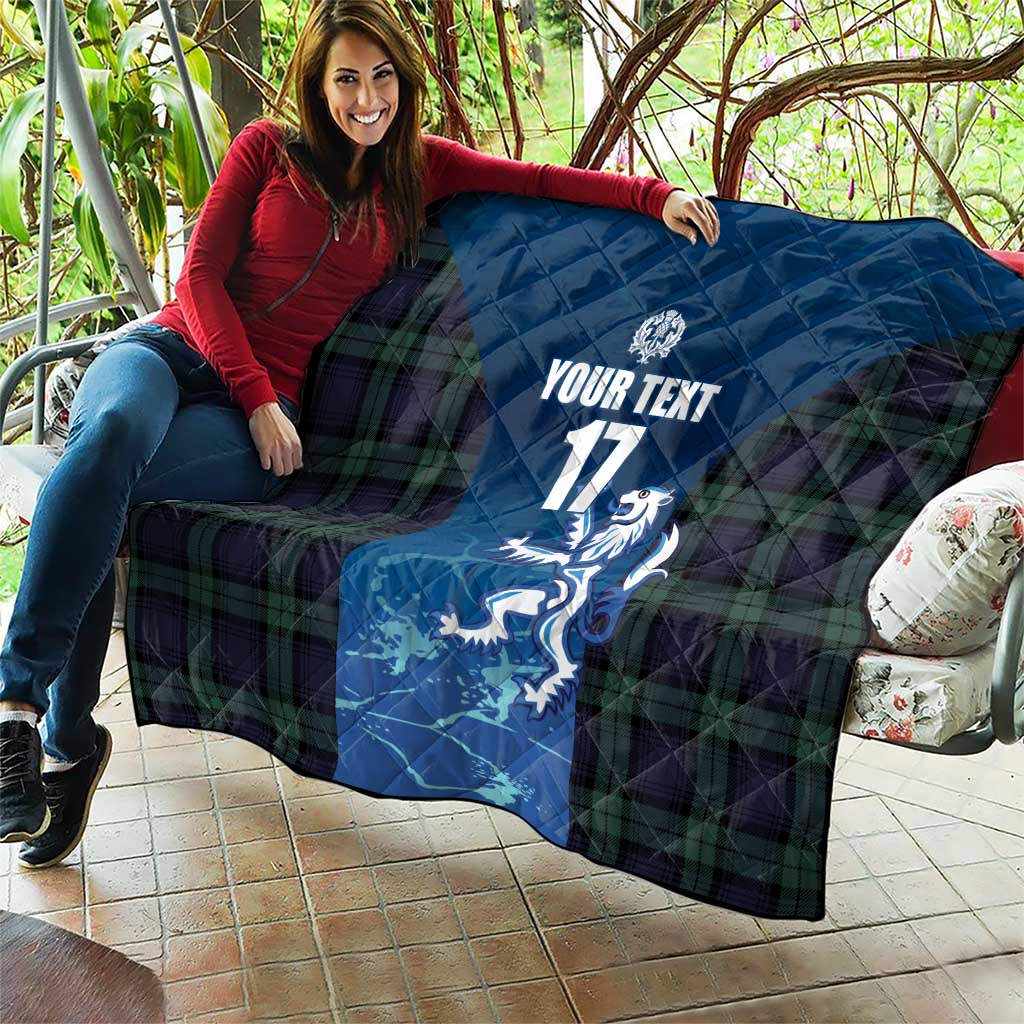 Custom Scotland Rugby Quilt Go Scottish Thistle