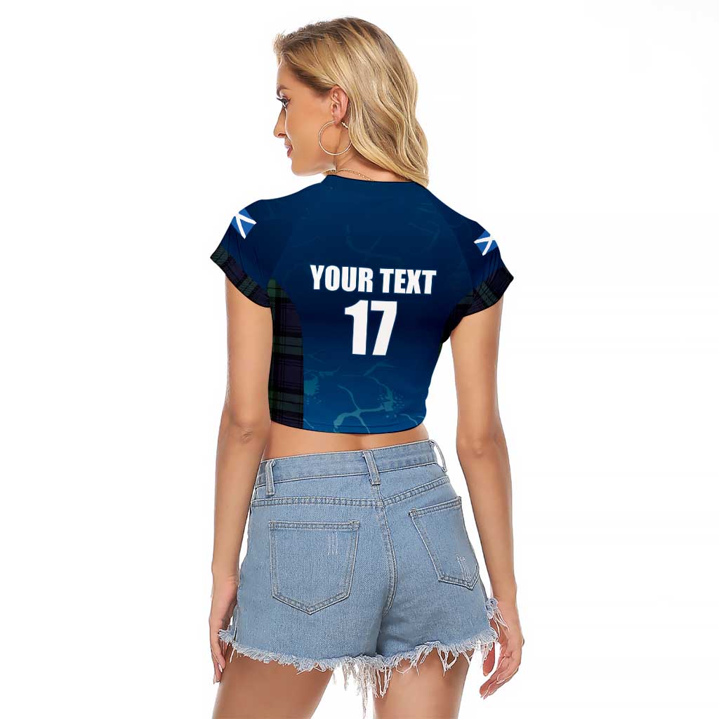 Custom Scotland Rugby Raglan Cropped T Shirt Go Scottish Thistle