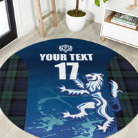 Custom Scotland Rugby Round Carpet Go Scottish Thistle