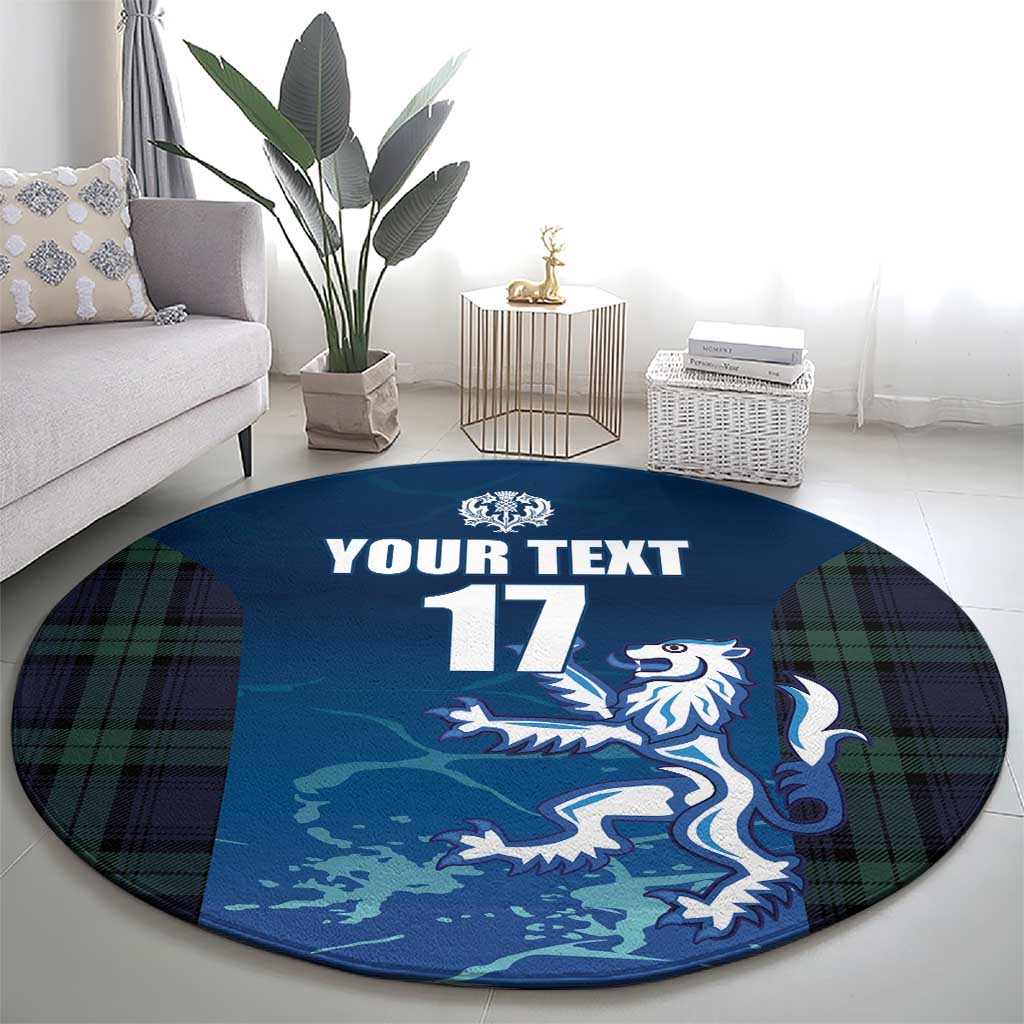 Custom Scotland Rugby Round Carpet Go Scottish Thistle