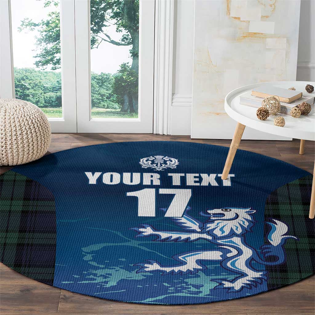 Custom Scotland Rugby Round Carpet Go Scottish Thistle