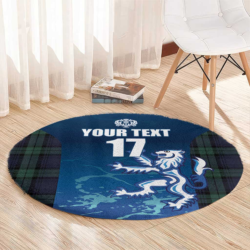 Custom Scotland Rugby Round Carpet Go Scottish Thistle