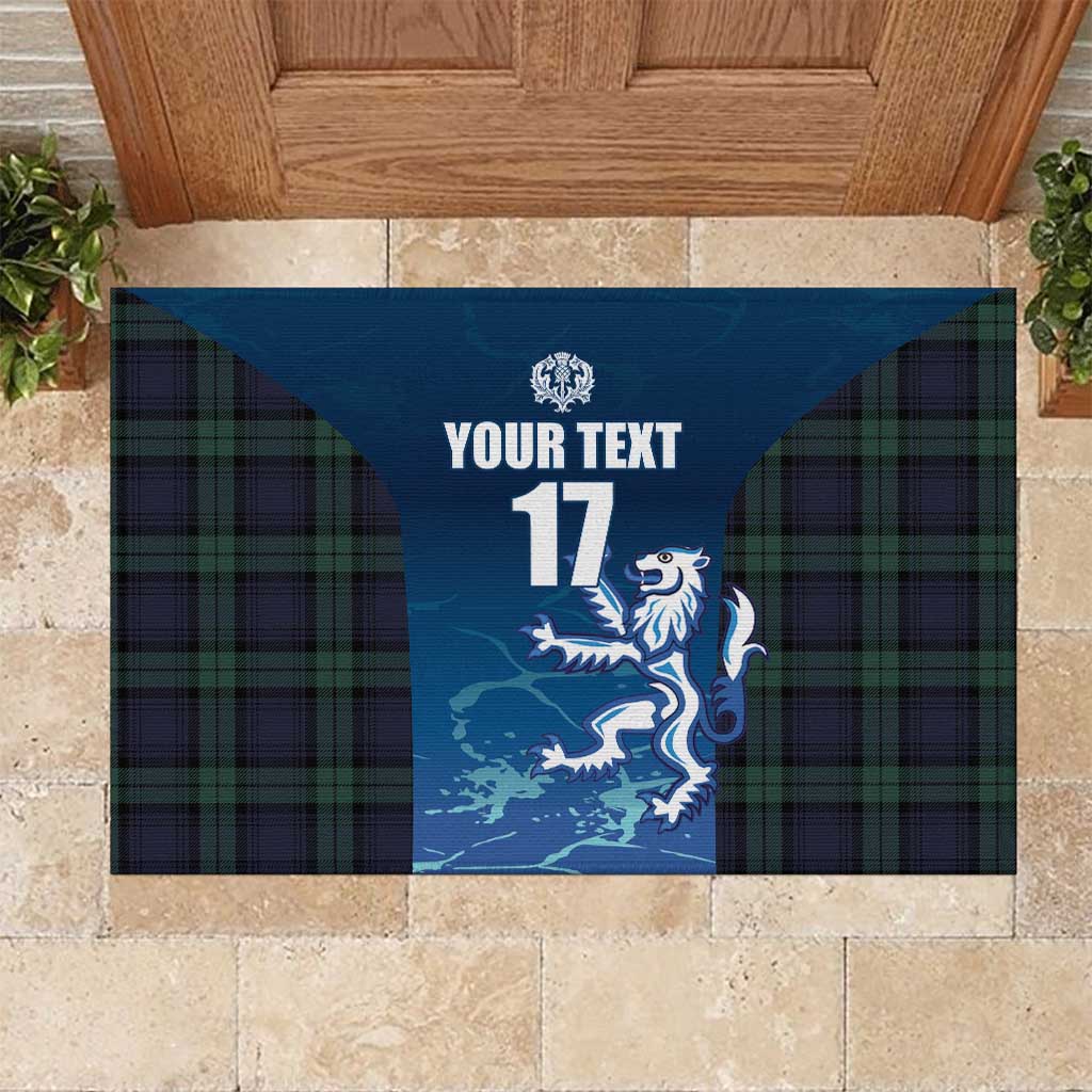 Custom Scotland Rugby Rubber Doormat Go Scottish Thistle