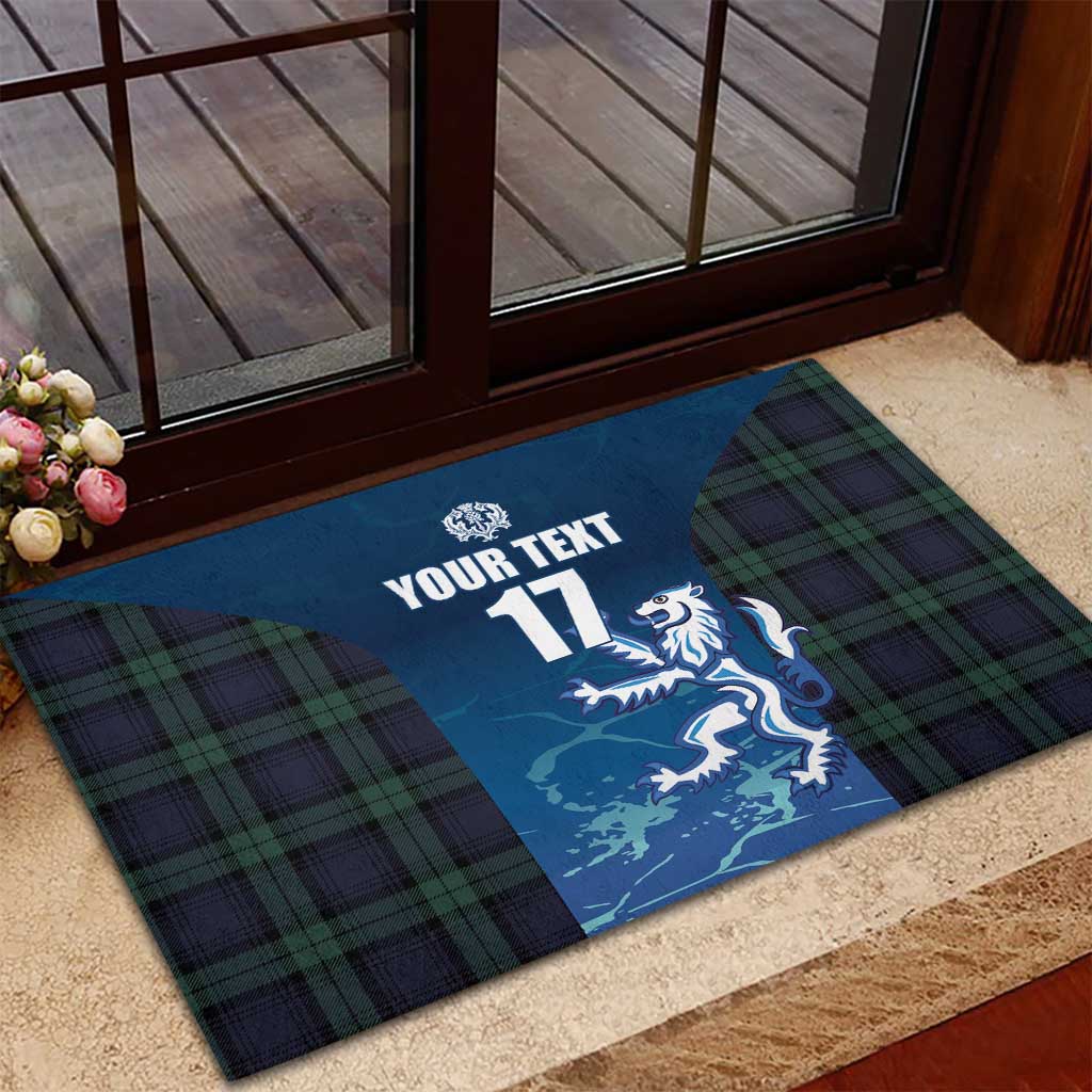 Custom Scotland Rugby Rubber Doormat Go Scottish Thistle