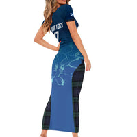 Custom Scotland Rugby Short Sleeve Bodycon Dress Go Scottish Thistle