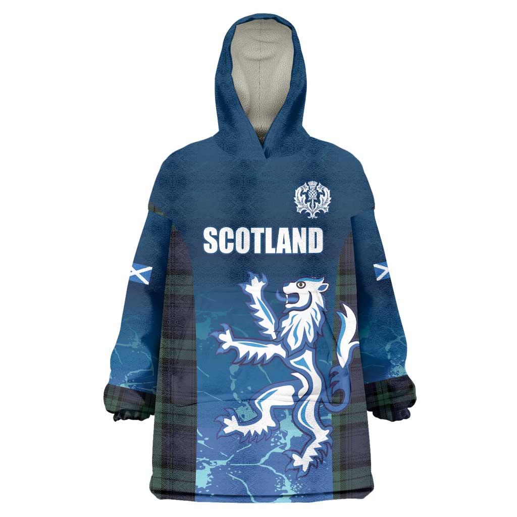 Custom Scotland Rugby Wearable Blanket Hoodie Go Scottish Thistle