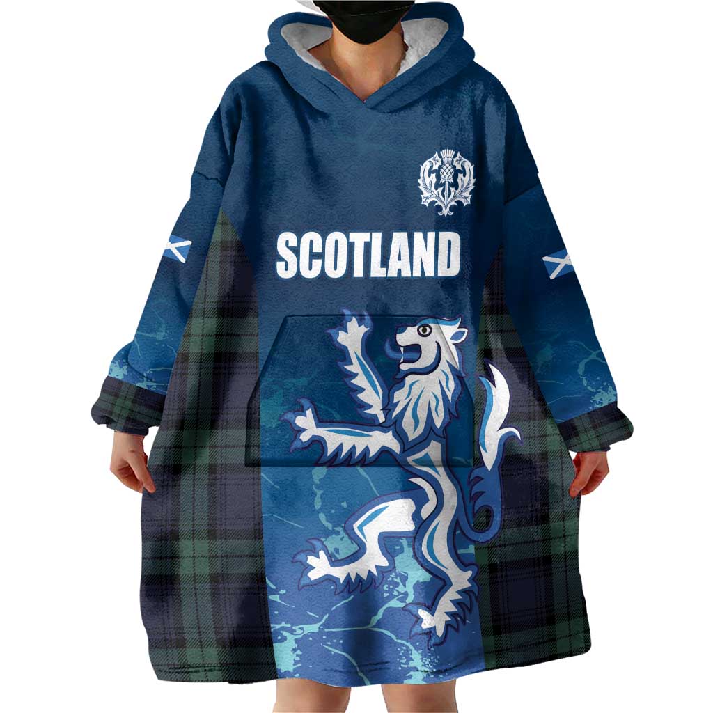 Custom Scotland Rugby Wearable Blanket Hoodie Go Scottish Thistle
