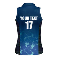 Custom Scotland Rugby Women Sleeveless Polo Shirt Go Scottish Thistle