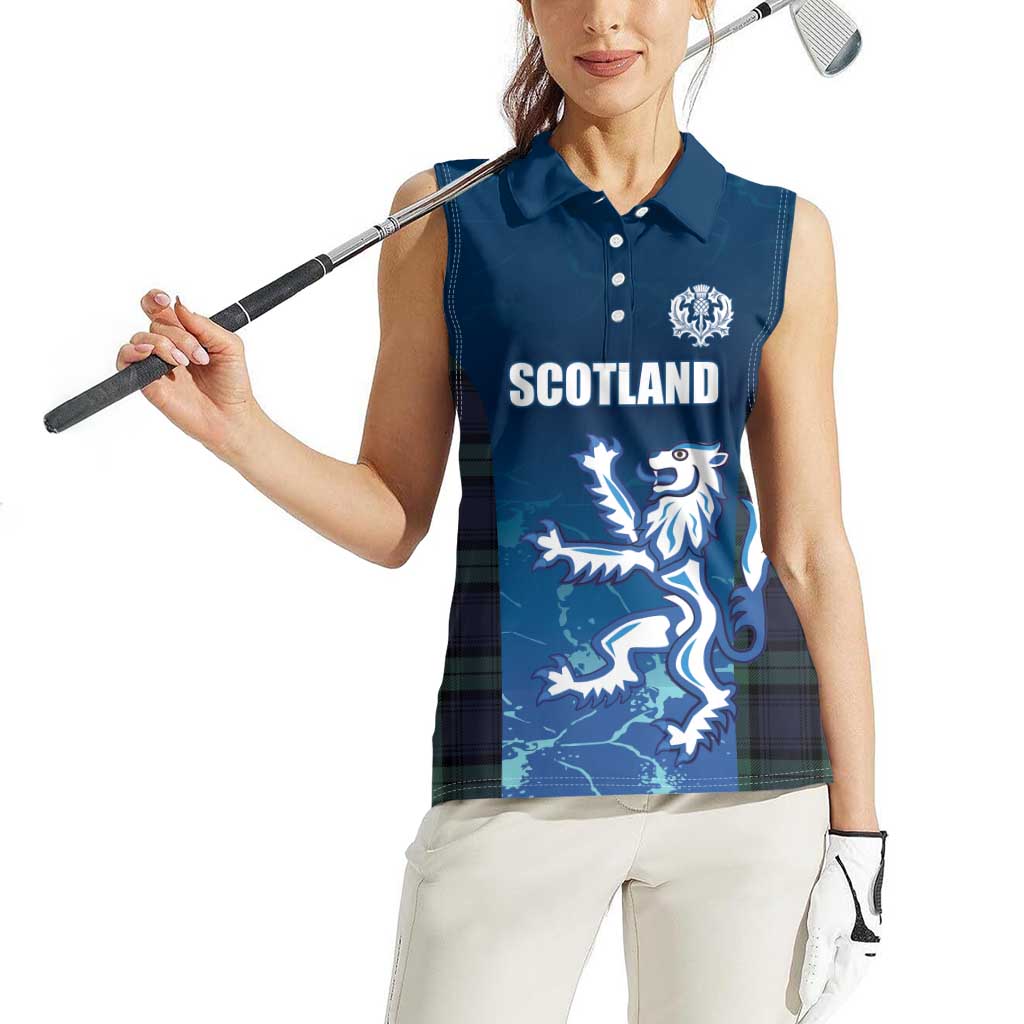 Custom Scotland Rugby Women Sleeveless Polo Shirt Go Scottish Thistle