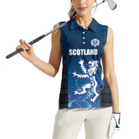 Custom Scotland Rugby Women Sleeveless Polo Shirt Go Scottish Thistle