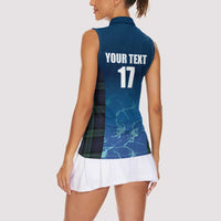 Custom Scotland Rugby Women Sleeveless Polo Shirt Go Scottish Thistle