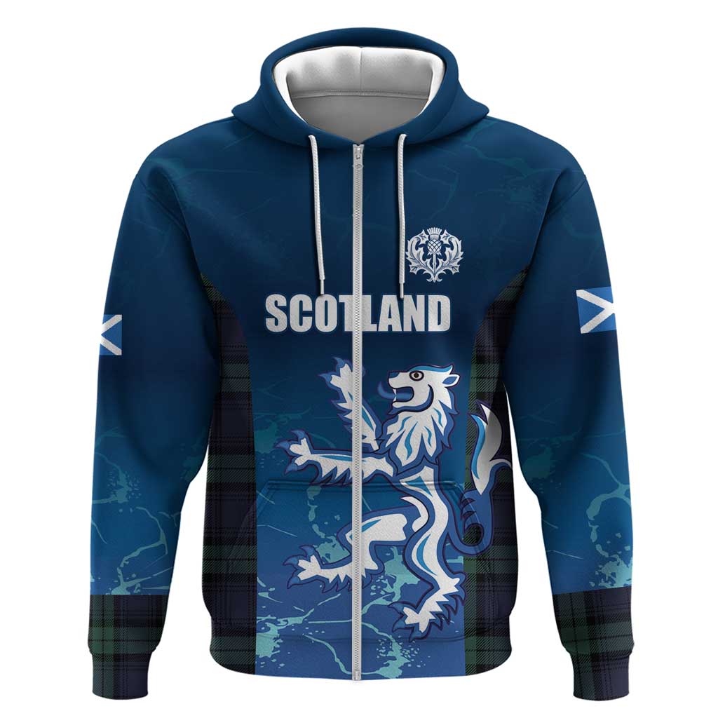 Custom Scotland Rugby Zip Hoodie Go Scottish Thistle