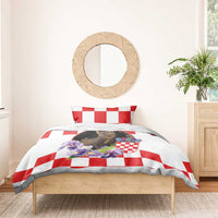 Croatia European Pine Marten and Iris Bedding Set National Animal and Flowers