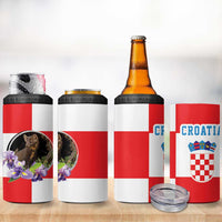 Croatia European Pine Marten and Iris 4 in 1 Can Cooler Tumbler National Animal and Flowers