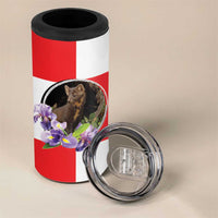 Croatia European Pine Marten and Iris 4 in 1 Can Cooler Tumbler National Animal and Flowers