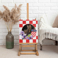 Croatia European Pine Marten and Iris Canvas Wall Art National Animal and Flowers