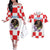 Croatia European Pine Marten and Iris Couples Matching Off The Shoulder Long Sleeve Dress and Hawaiian Shirt National Animal and Flowers