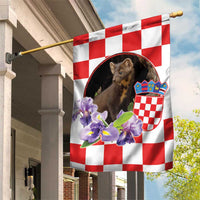 Croatia European Pine Marten and Iris Garden Flag National Animal and Flowers LT17 - Wonder Print Shop