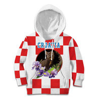 Croatia European Pine Marten and Iris Kid Hoodie National Animal and Flowers LT17 - Wonder Print Shop