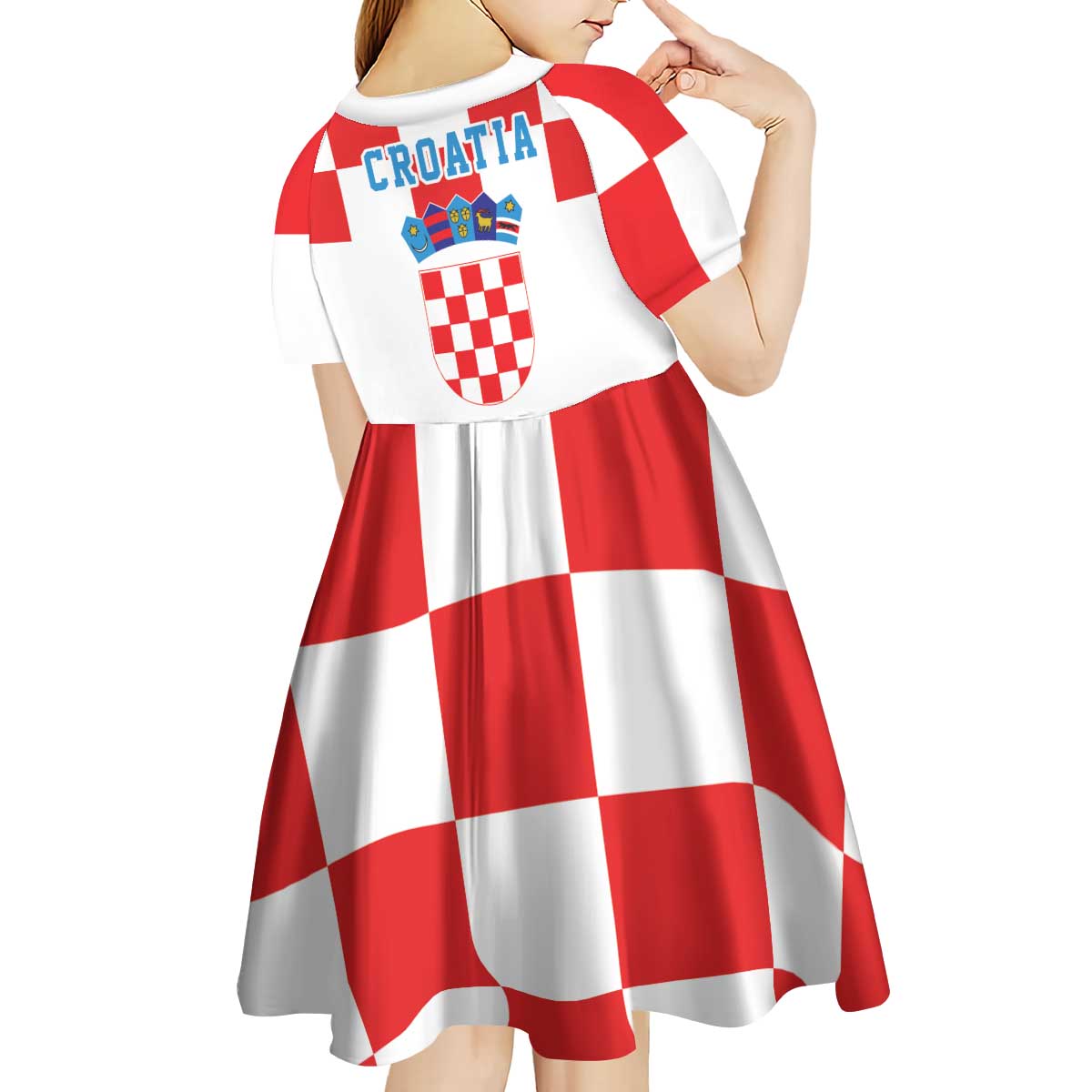 Croatia European Pine Marten and Iris Kid Short Sleeve Dress National Animal and Flowers LT17 - Wonder Print Shop