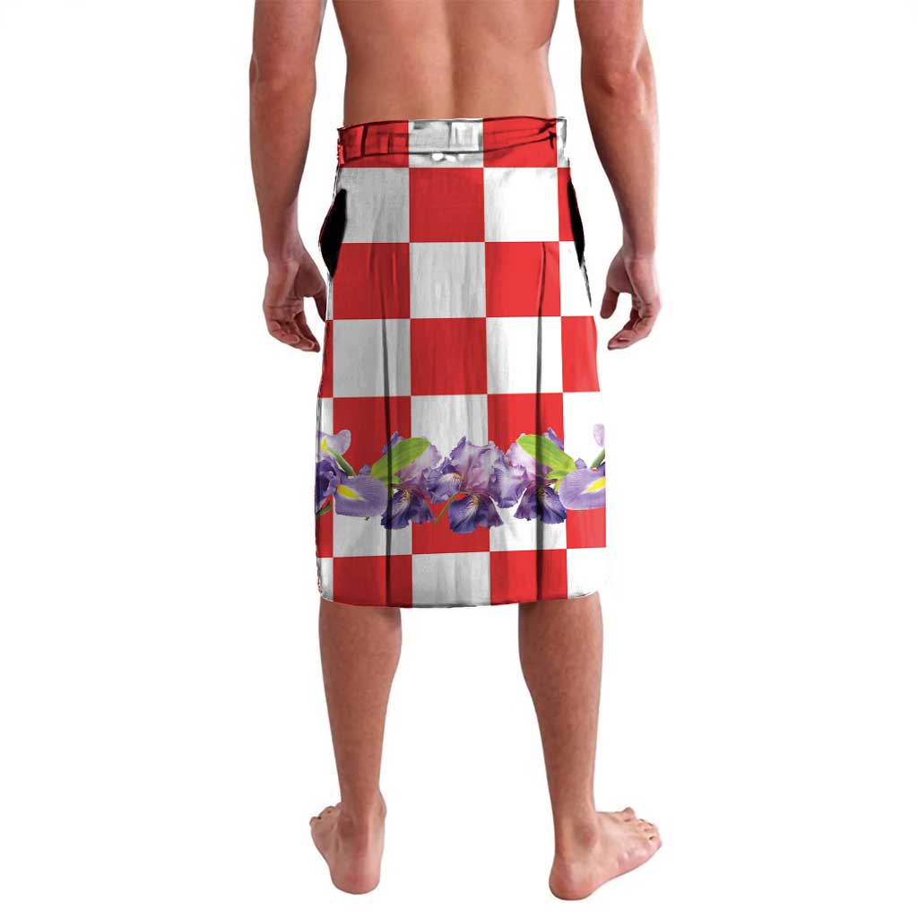 Croatia European Pine Marten and Iris Lavalava National Animal and Flowers LT17 - Wonder Print Shop