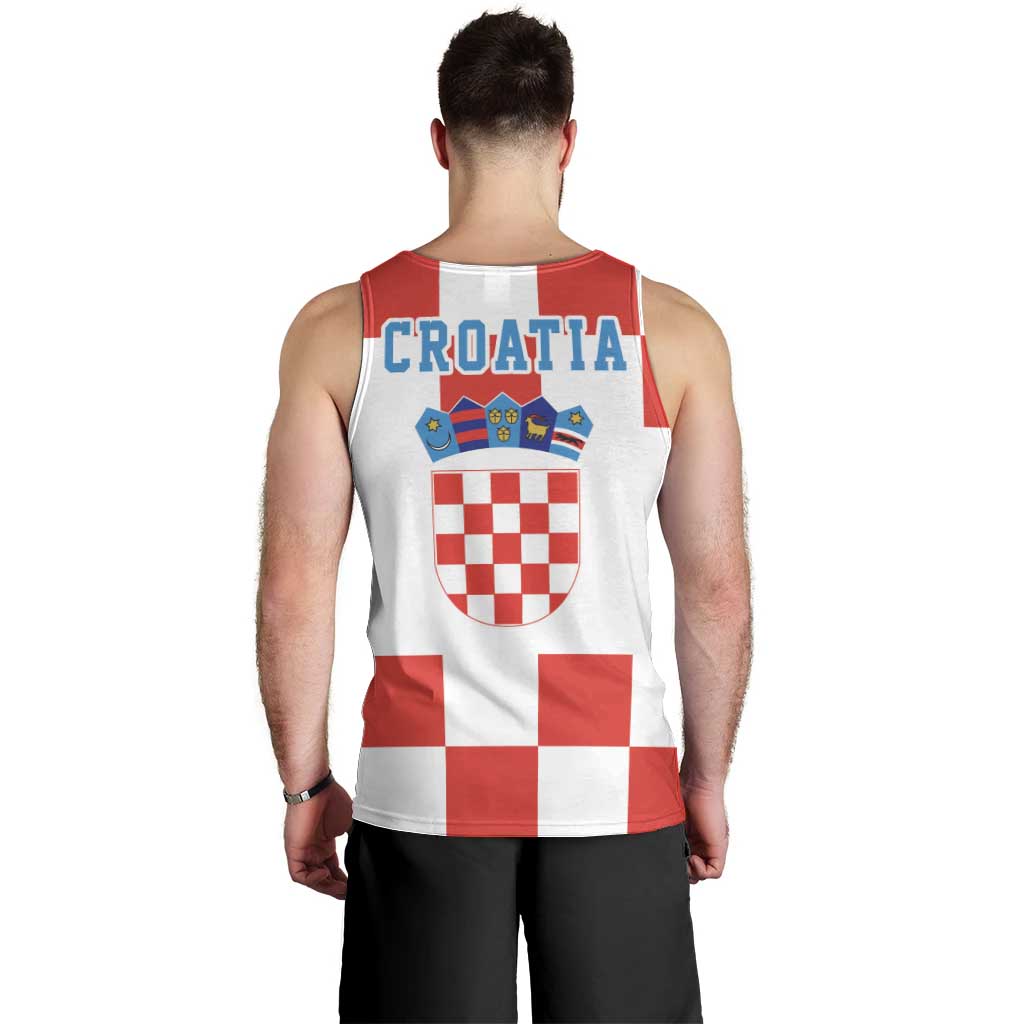 Croatia European Pine Marten and Iris Men Tank Top National Animal and Flowers LT17 - Wonder Print Shop