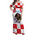 Croatia European Pine Marten and Iris Off Shoulder Maxi Dress National Animal and Flowers LT17 - Wonder Print Shop