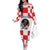 Croatia European Pine Marten and Iris Off The Shoulder Long Sleeve Dress National Animal and Flowers LT17 - Wonder Print Shop