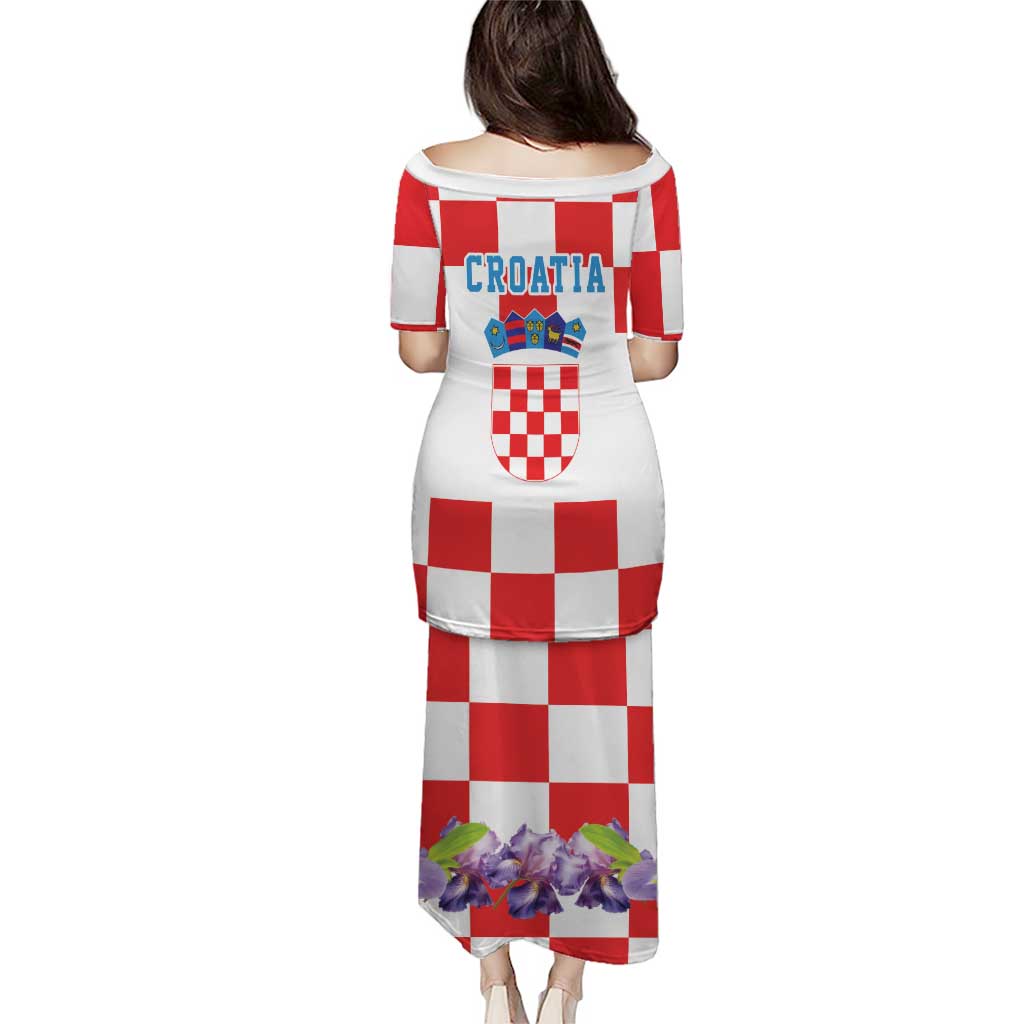 Croatia European Pine Marten and Iris Puletasi National Animal and Flowers LT17 - Wonder Print Shop