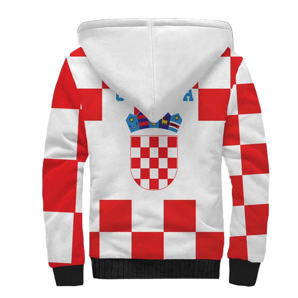 Croatia European Pine Marten and Iris Sherpa Hoodie National Animal and Flowers LT17 - Wonder Print Shop