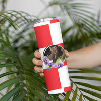 Croatia European Pine Marten and Iris Skinny Tumbler National Animal and Flowers LT17 - Wonder Print Shop