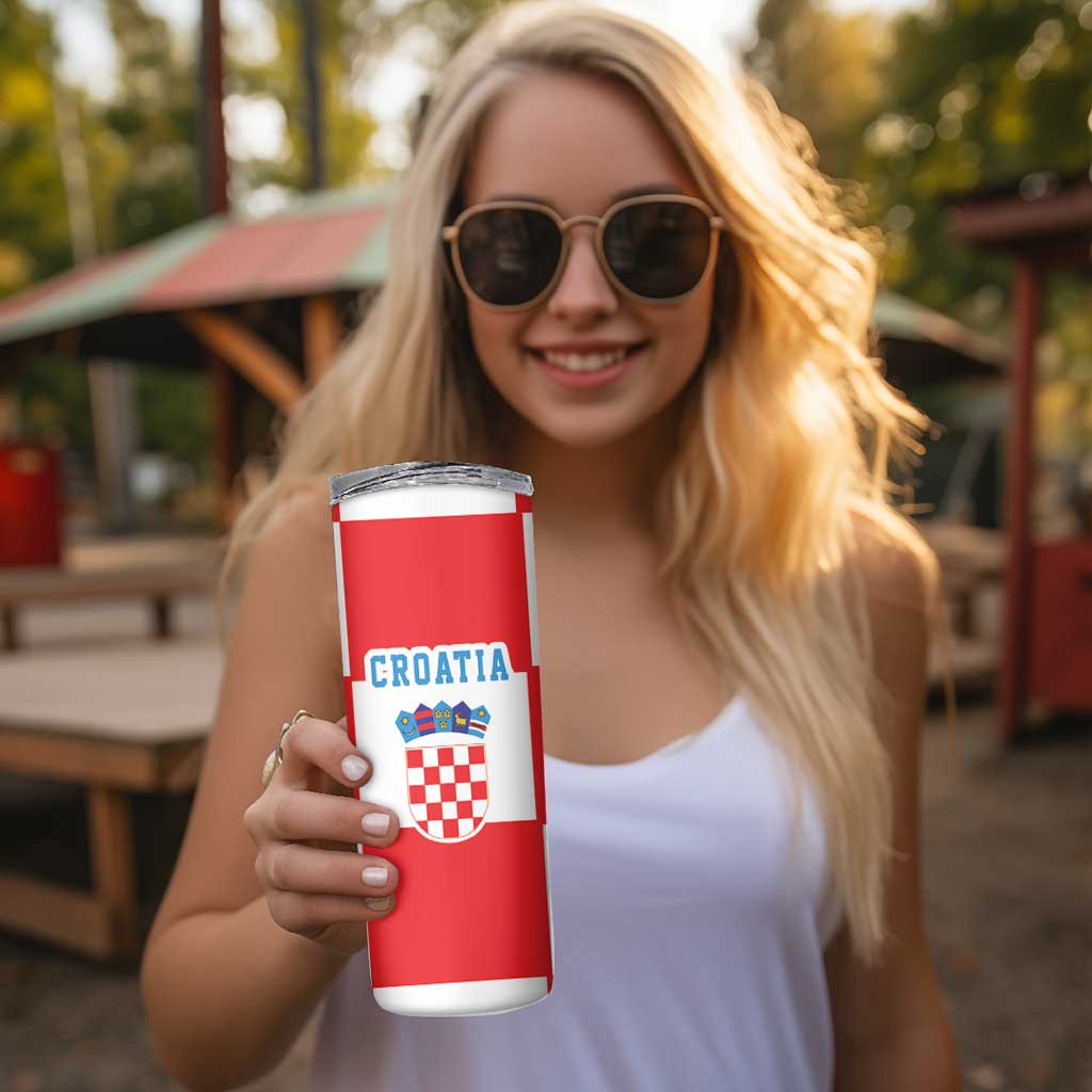 Croatia European Pine Marten and Iris Skinny Tumbler National Animal and Flowers LT17 - Wonder Print Shop