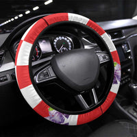 Croatia European Pine Marten and Iris Steering Wheel Cover National Animal and Flowers LT17 - Wonder Print Shop