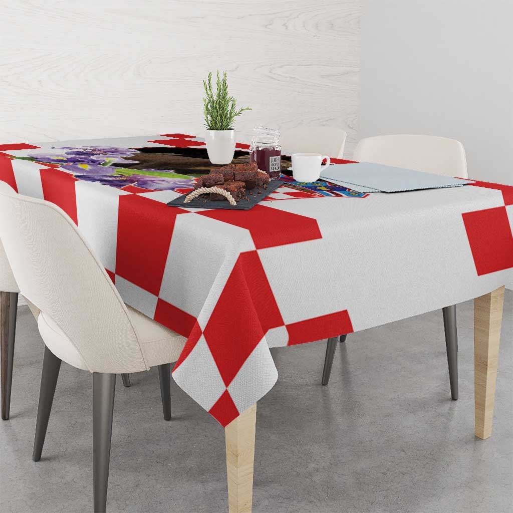 Croatia European Pine Marten and Iris Tablecloth National Animal and Flowers LT17 - Wonder Print Shop